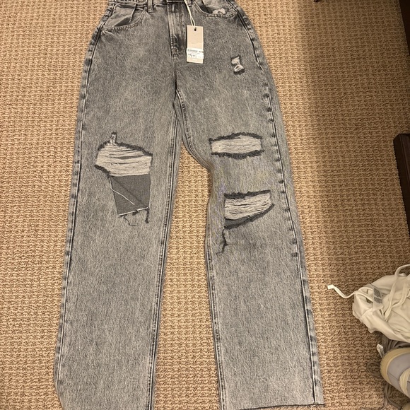 Zumiez Denim - Zumiez Black Distressed Women's Straight Leg Jeans